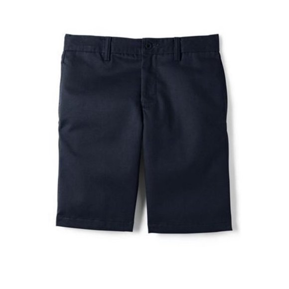 NWT LANDS' END BOYS STAIN/WRINKLE RESISTANT CHINO SHORTS CLASSIC NAVY 1OH - Picture 2 of 11
